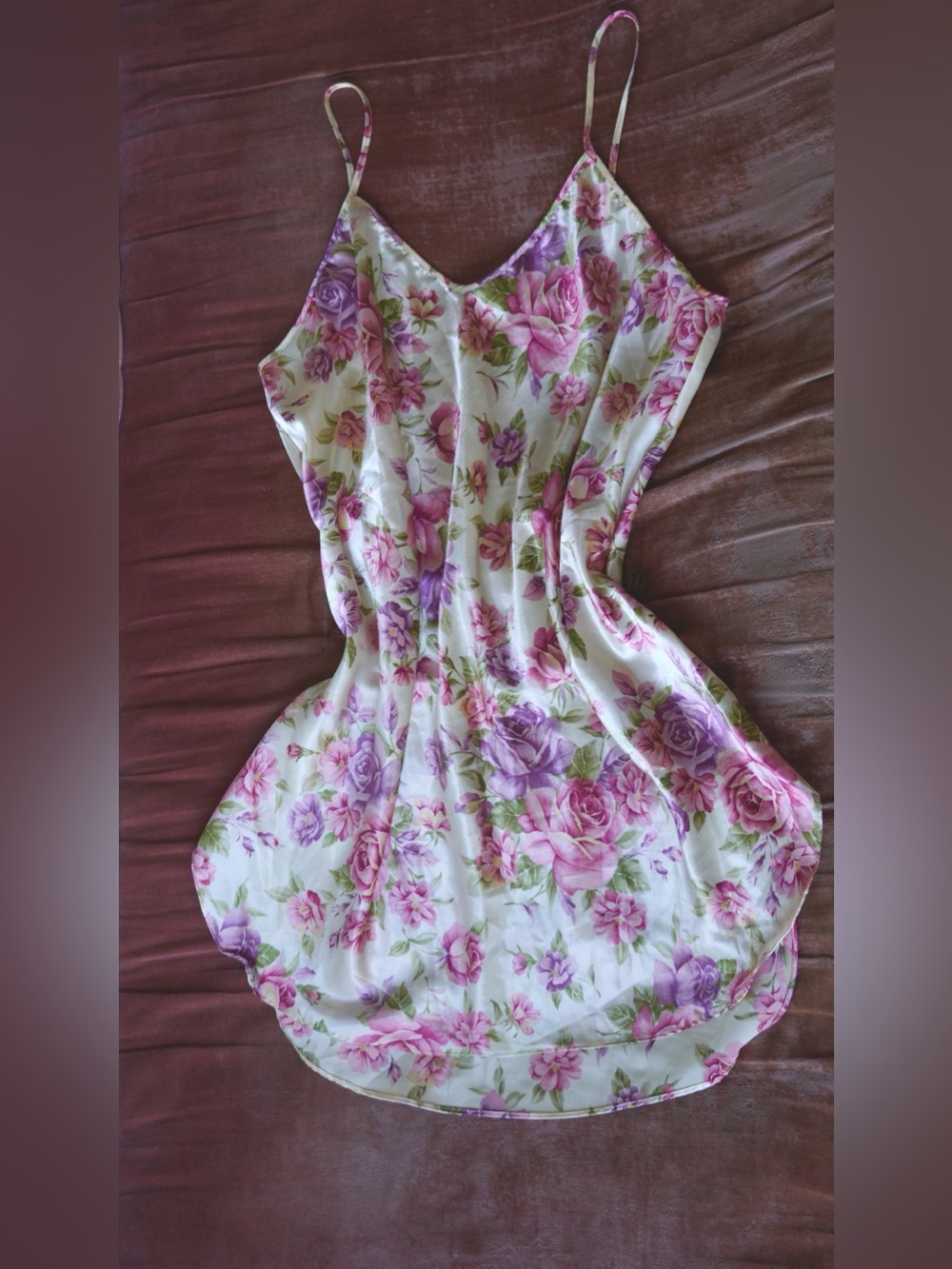 VINTAGE FLORAL MINI SLIP DRESS